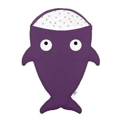 西班牙BabyBites 鯊魚咬一口(標準版)純棉手工嬰兒睡袋防踢被包巾-紫羅蘭(杯子蛋糕)[免運費]