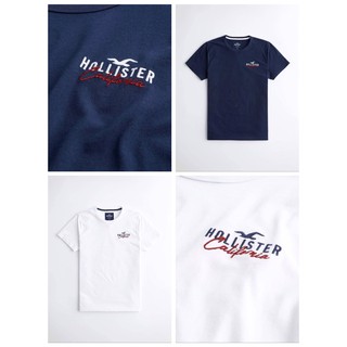 【Hollister co.】 海鷗短袖上衣 短T T恤 大學 內搭 海軍深藍色 白色 男女皆可穿 經典右胸小Logo