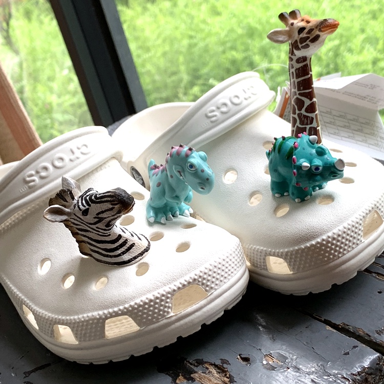 雅雅鞋花✨正品crocs鞋花鞋飾鞋扣洞洞鞋書包3D立體老虎斑馬長頸鹿鞋花