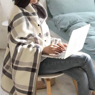 [保暖商品]🌸現貨/免運🌸無印良品同款 多功能 披肩毛毯❤️ 格子懶人毯 辦公室午睡披肩蓋毯