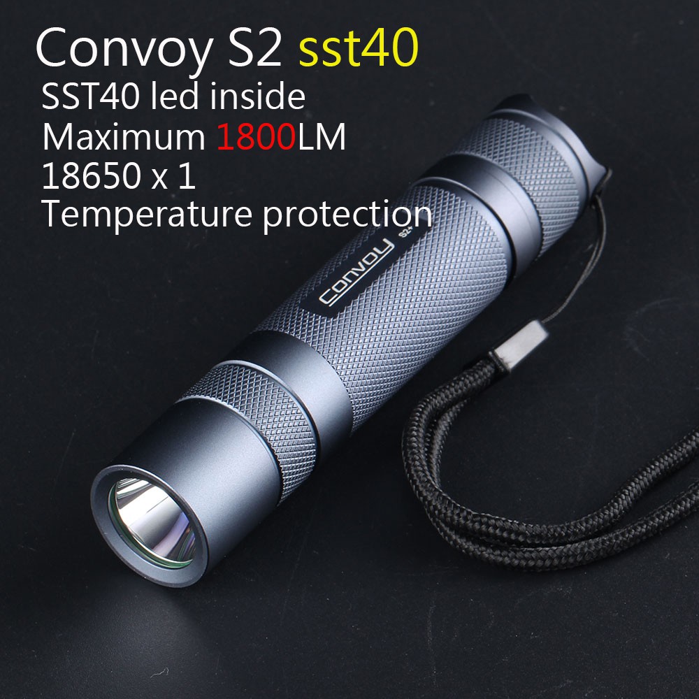 鈦灰色Convoy S2+luminus sst40，紫銅DTP板，高達1800lm 18650小直筒