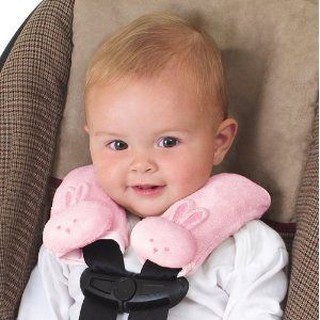 美國summer infant Cushy Straps 寶寶肩頸保護枕安全帶護套 (米色/粉色)