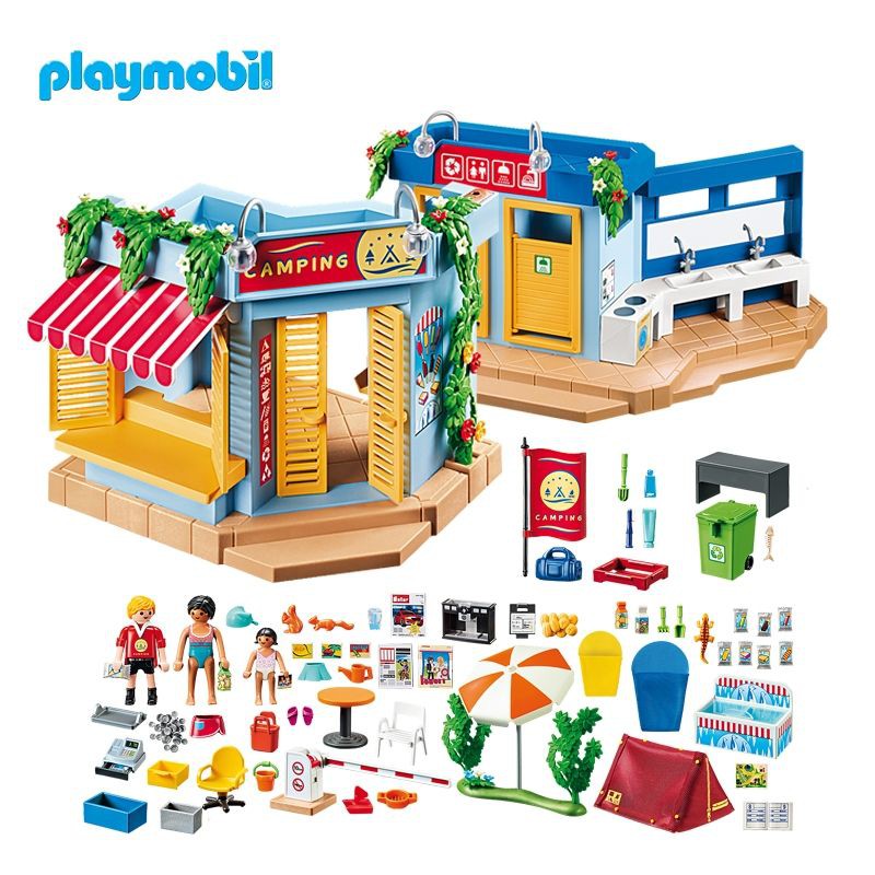 🍒全新現貨 免運 Playmobil70087 夏日露營 摩人70087 大型露營地 袖珍洗手間 柵欄 帳篷 冰箱 玩具