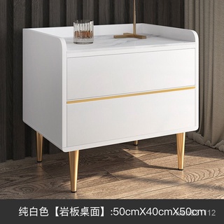 小小洋傢俱專營店意式巖板床頭櫃簡約現代臥室輕奢小櫃子多功能簡易收納櫃儲物櫃 紐安倫