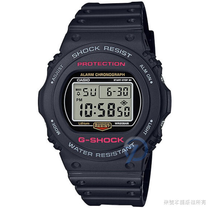 【CASIO】卡西歐G-SHOCK鬧鈴電子錶-黑 / DW-5750E-1 (台灣公司貨)
