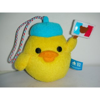 aaS1皮.(企業寶寶公仔娃娃)全新2011年7-11發行拉拉熊(Rilakkuma)-法國旗小雞絨布娃娃吊飾!