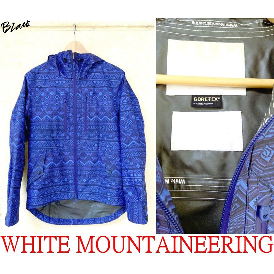 BLACK極新WHITE MOUNTAINEERING x GORE-TEX白山WM民族風花紋風衣外套/登山夾克