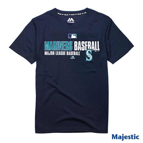 創信 Majestic MLB 美國大聯盟 水手隊吸濕排汗圓領印花短袖T恤,特價$630(件)6530201-027
