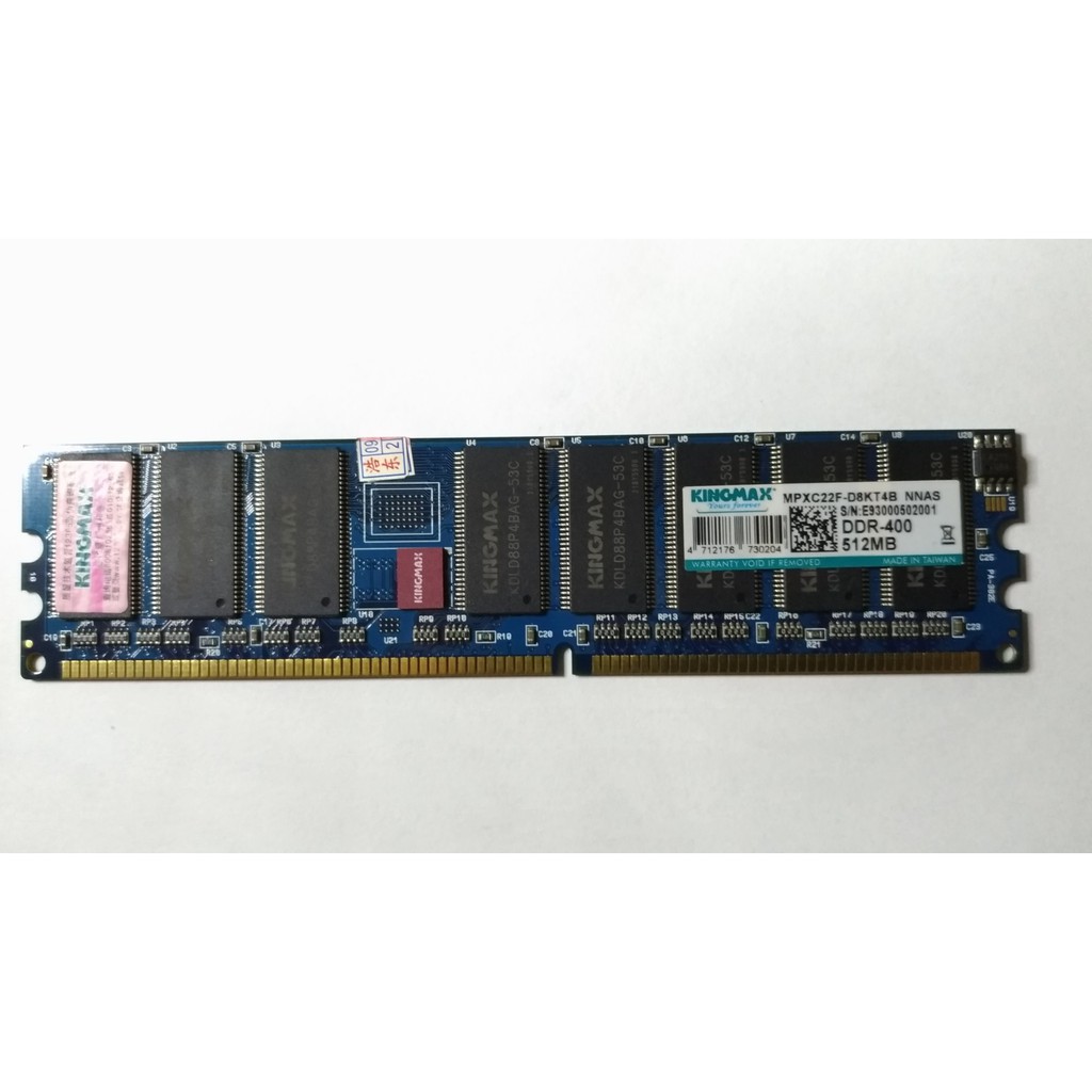 kingMAX DDR 400 512MB 桌電記憶體 單面顆粒 電腦零件