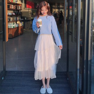 女生女裝半身裙小個子150cm蛋糕裙半身長裙夏天薄款高腰黑紗裙子女網紗群子穿搭 蝦皮購物