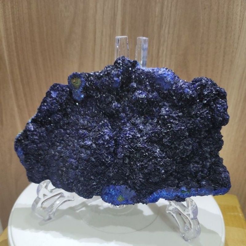 極品藍銅礦水晶礦標 1791g