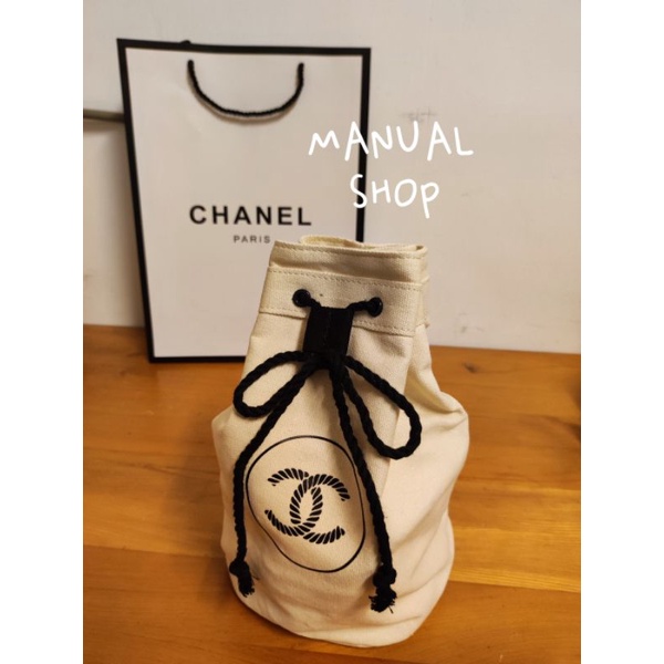 現貨特價🌟歐洲Chanel 香奈兒時尚裸光系列VIP限定滿額禮『抽繩化妝包收納袋』(附紙袋)😎