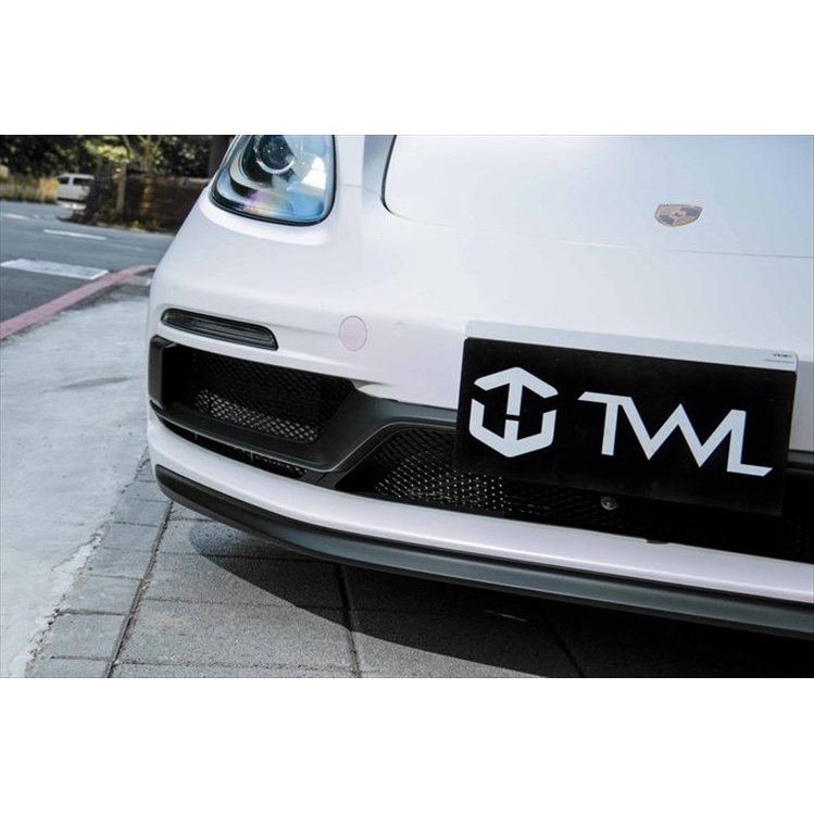TWL台灣碳纖 全新Porsche 保時捷 718 Boxster Cayman GTS 前保桿封網 安全有保障