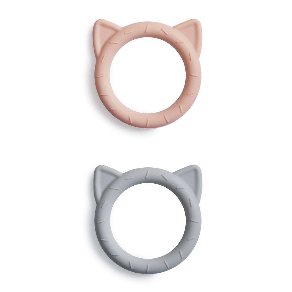 美國 Mushie 貓咪嬰兒固齒器 (2色可選)【安琪兒婦嬰百貨】