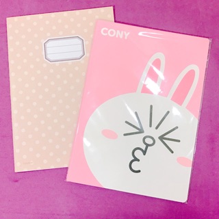 全新 韓國Line friends兔兔CONY 粉紅色筆記本 內頁空白無線條 規格148*210mm 送卡其色點點筆記本