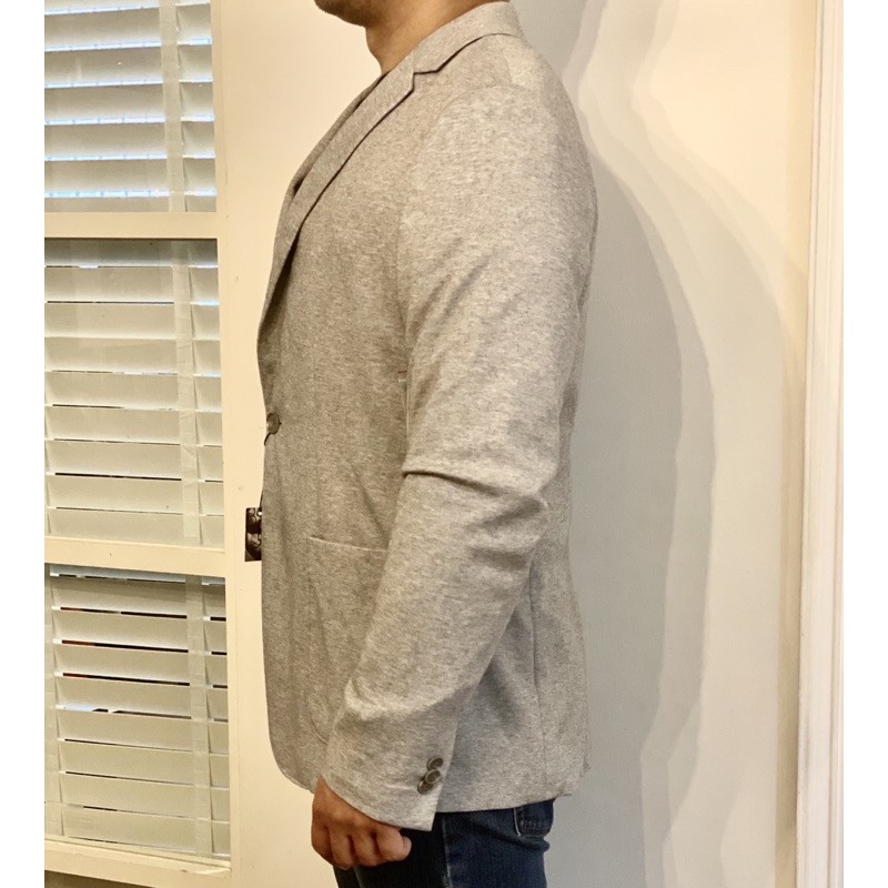 Calvin Klein 運動型 春夏西裝外套 尺寸 L 單扣 淺灰色 70% 聚酯纖維 30% 棉 印度製造