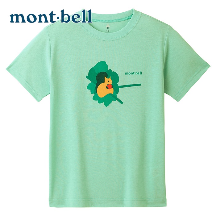 【Mont-bell 日本】WICKRON Kids Risu 松鼠 短袖排汗衣 兒童 海青 (1114580)