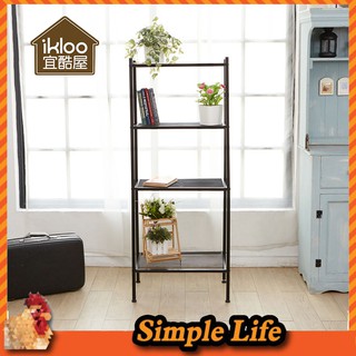 現貨特價~四層架🐔~質感置物架【ikloo】(黑/白)工業風四層梯形置物架/花架/展示架/鐵架/收納架BCF47
