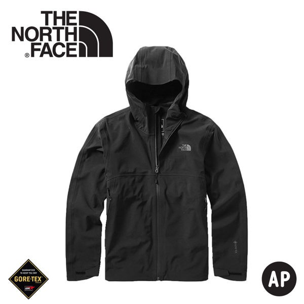 【The North Face 男 GORE-TEX單件式連帽防水外套《黑》】49B8/衝鋒衣/防水外套/悠遊山水