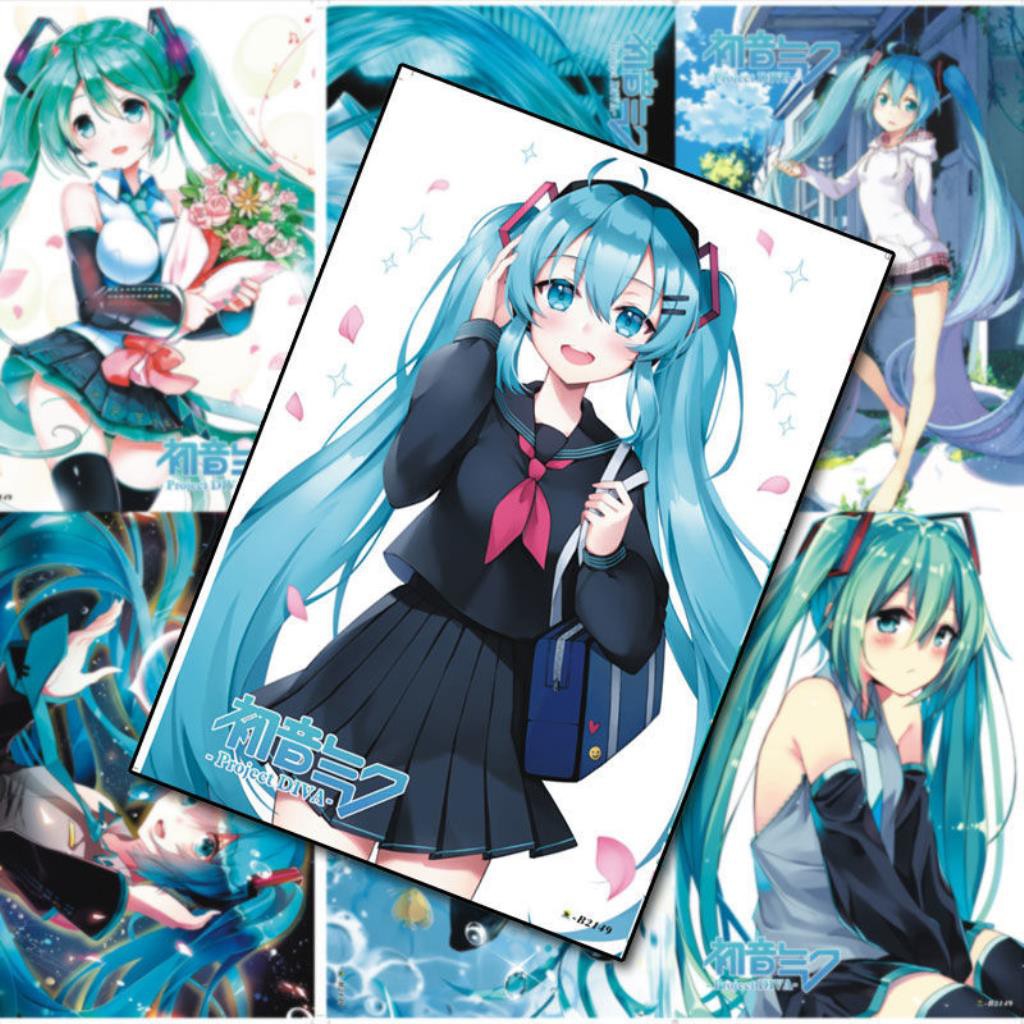 初音未来海报高清壁纸墙贴宿舍壁挂画cos二次元动漫卡贴漫画周边 蝦皮購物
