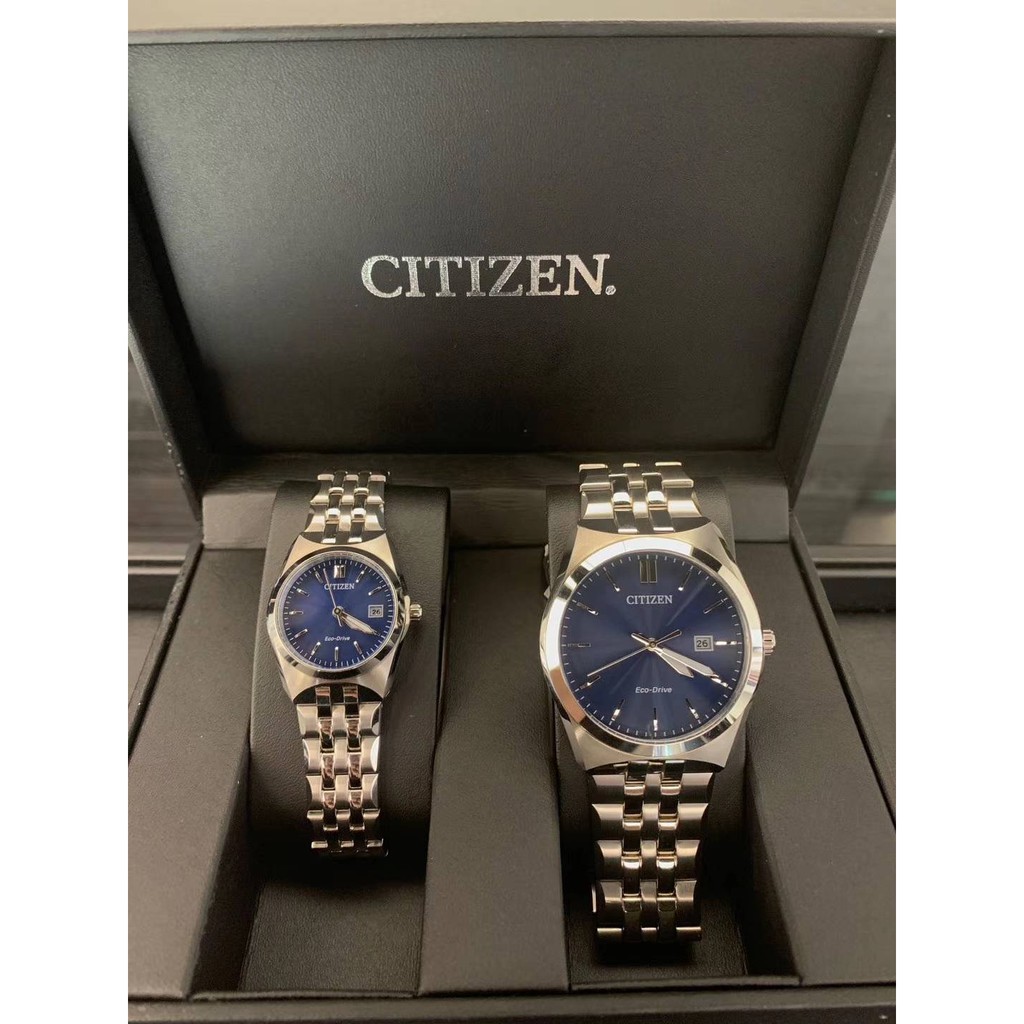 Cathycat 美國代購citizen 星辰光動能銀色鋼帶款對錶手錶情侶情人節 蝦皮購物