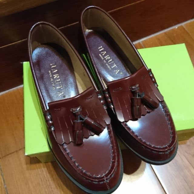 HARUTA 全新 日本製造 酒紅色 流蘇樂福鞋 學生鞋