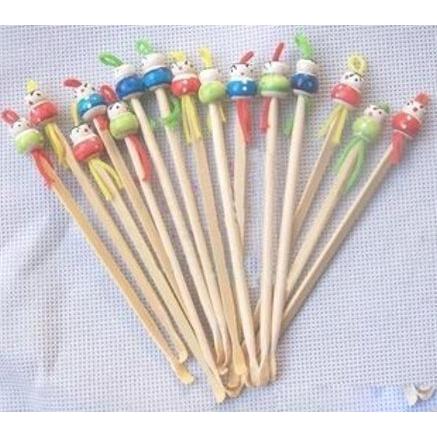 【夜市王】可愛的木質耳勺 掏耳朵的傳統用品 中國娃娃挖耳勺10支30元