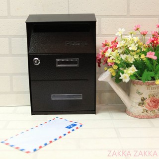 [HOME] 銅咖色信箱 超取蝦皮限2件 POST 郵箱 信件箱 雙投信口 耐候性佳 郵筒