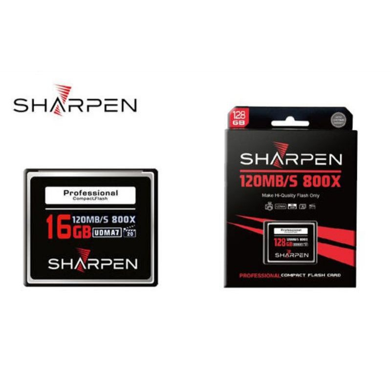 SHARPEN高速記憶卡 CF 800X 16GB 120M/S SLC晶片 高階單眼相機用 公司貨