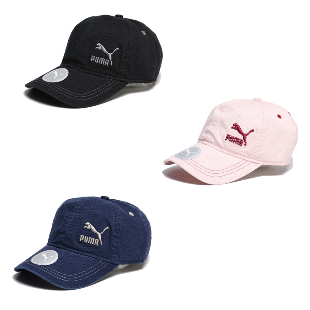 PUMA 老帽 棒球帽 三色 黑 粉紅 深藍 可調式 刺繡LOGO 帽子 運動 基本款 (布魯克林) 023137-