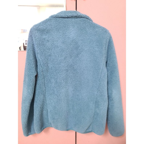 【二手】uniqlo 藍綠色 立領 刷毛外套 夾克 m