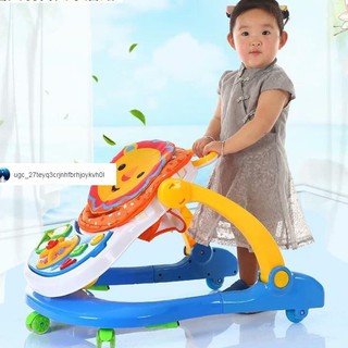 免運#嬰兒學步車寶寶學步車7-18個月防側翻手推可坐幼兒學步手推車