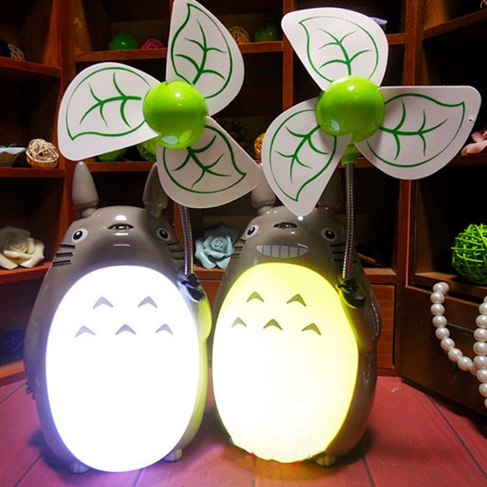 【DZ0075】宮崎駿周邊龍貓卡通USB充電夜燈風扇桌面小夜燈生日禮物