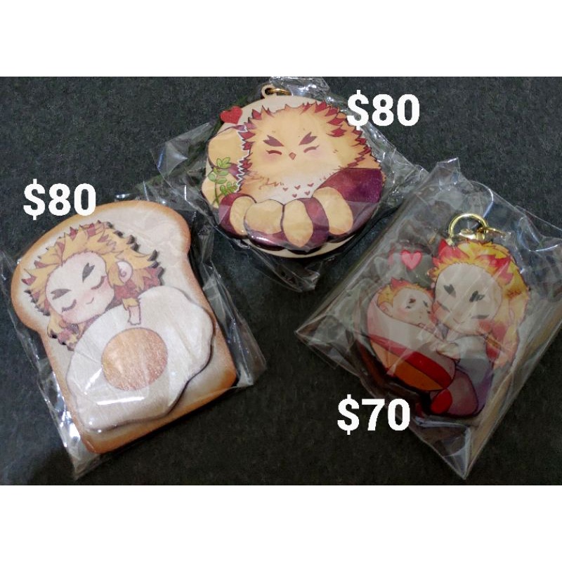 (可被綁) 鬼滅之刃 同人 吊飾 徽章 煉獄杏壽郎 煉獄 半半 路可 貓頭鷹吊飾 蛋吐司徽章 煉獄兄弟吊飾