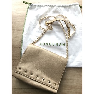 Longchamp Paris Rocks 小羊皮 小方包 斜背 肩背 斜跨包 晚宴包 豹紋 金屬背帶 金色 法國製