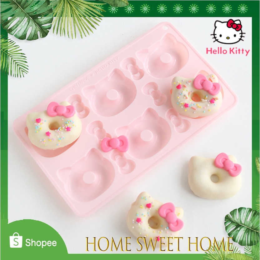 Hello KITTY 矽膠甜甜圈模具【正品】蛋糕布丁果凍巧克力飯糰烘焙工具烤箱