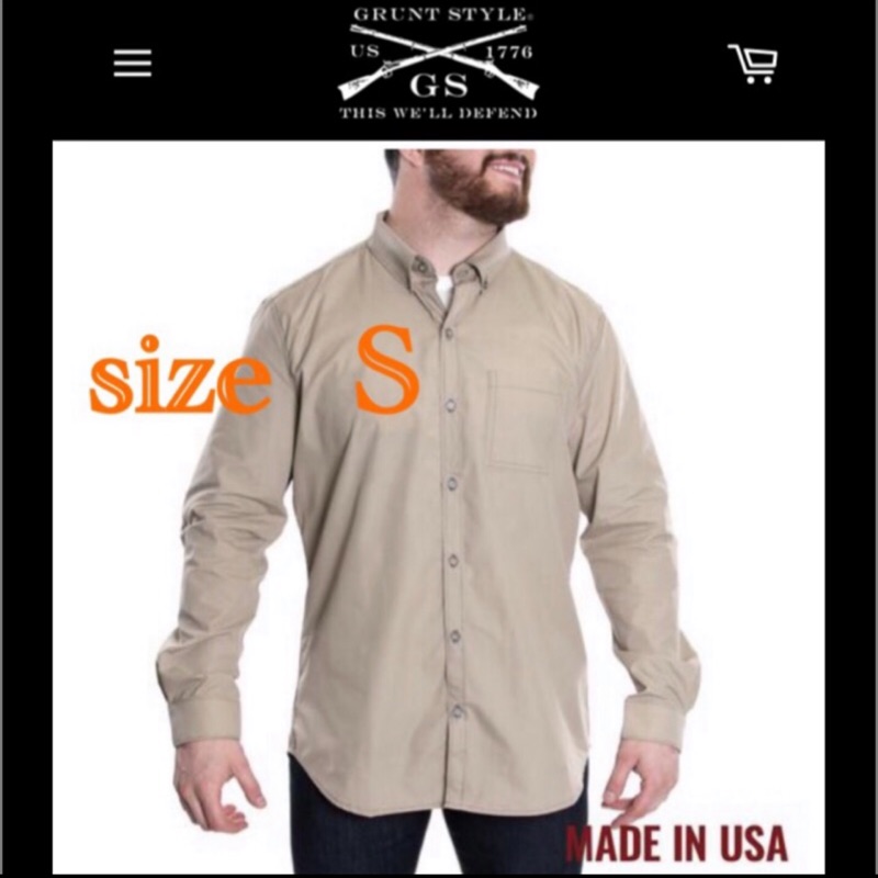🇺🇸 美國品牌 Grunt Style 長袖襯衫 （卡其色）尺寸S 全新品             （非 美軍公發）