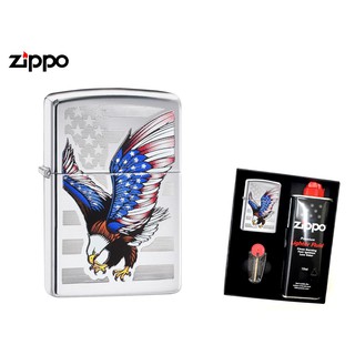 【寧寧精品】Zippo 原廠授權台中30年旗艦店 防風打火機 加送精美禮盒組 經典亮面雕刻老鷹款 5101-1