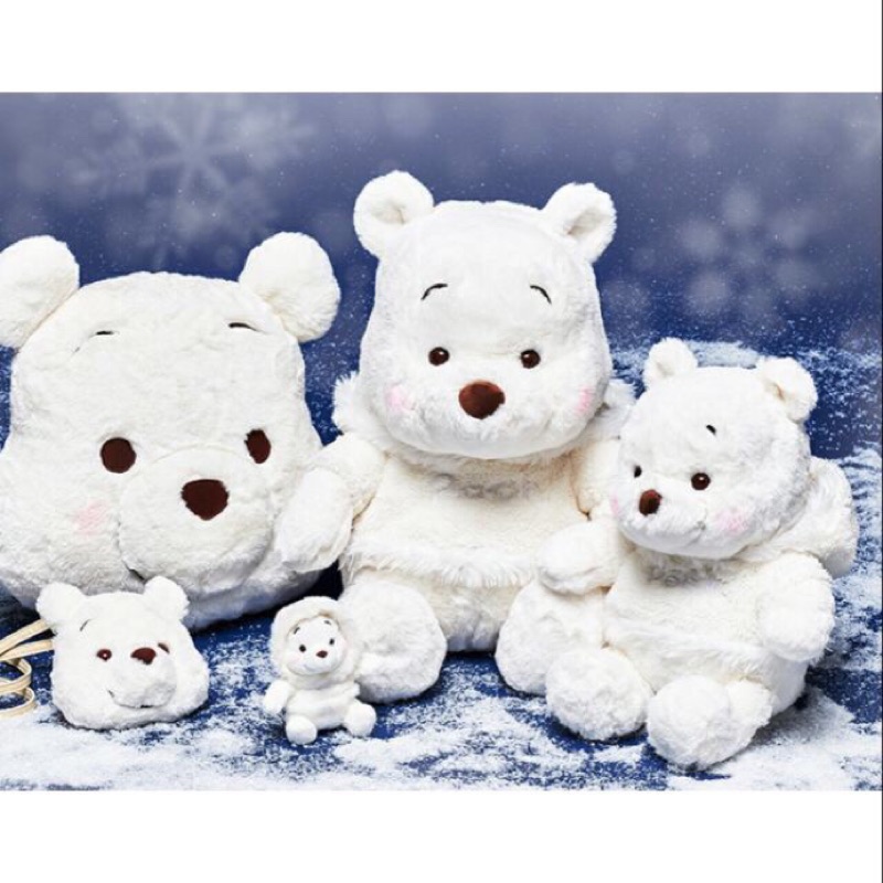 雪白維尼迪士尼冬季限定絕版日本白色小熊維尼白維尼家族維尼pooh 蝦皮購物