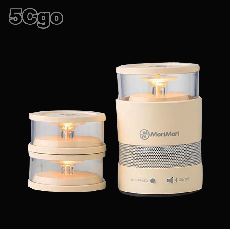 5Cgo【發燒友】MoriMori 3段mini蠟燭燈組合音響USB充電調光LED小夜燈360°繞音效三燈頭可拆可疊含稅