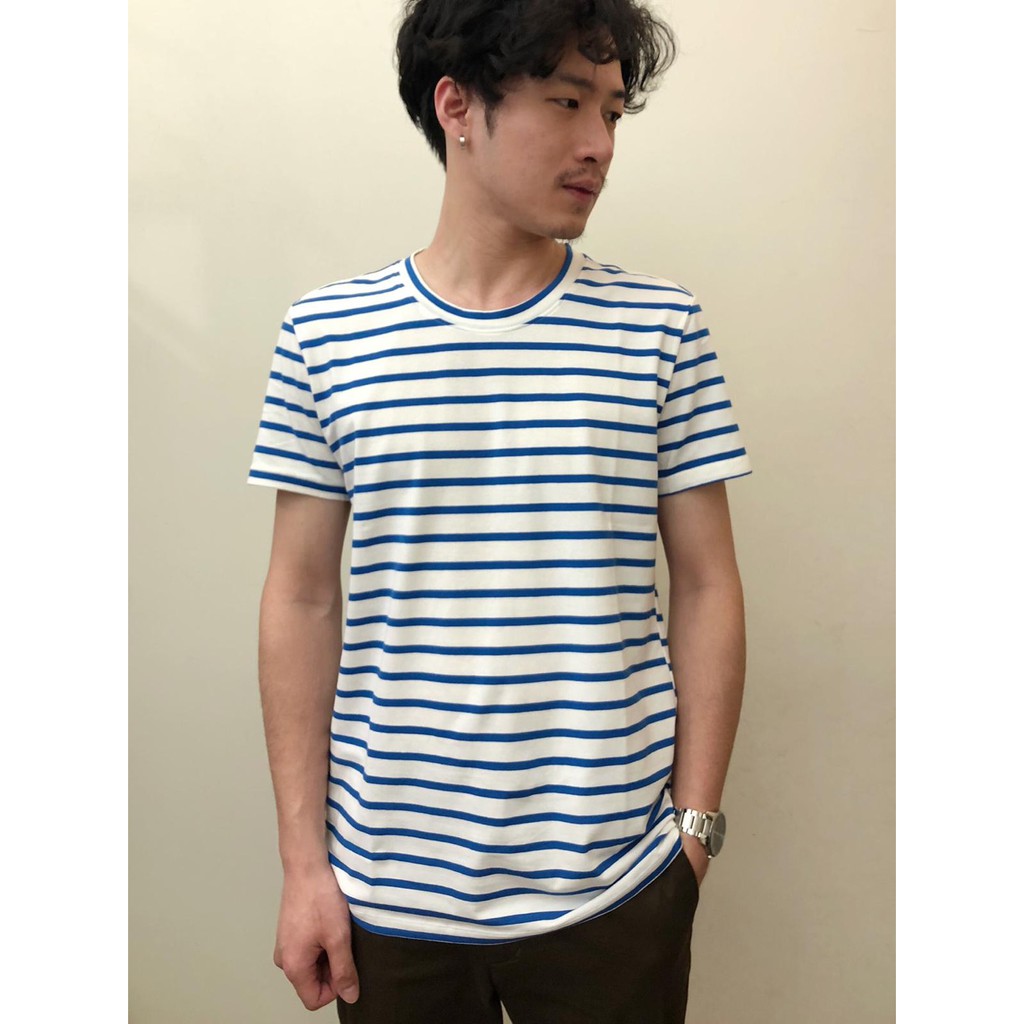 Vieso男生圓領短袖T恤(寶條)A001