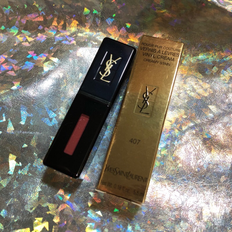 yves saint laurent 奢華緞面漆光唇釉 407 裸粉間奏 ysl