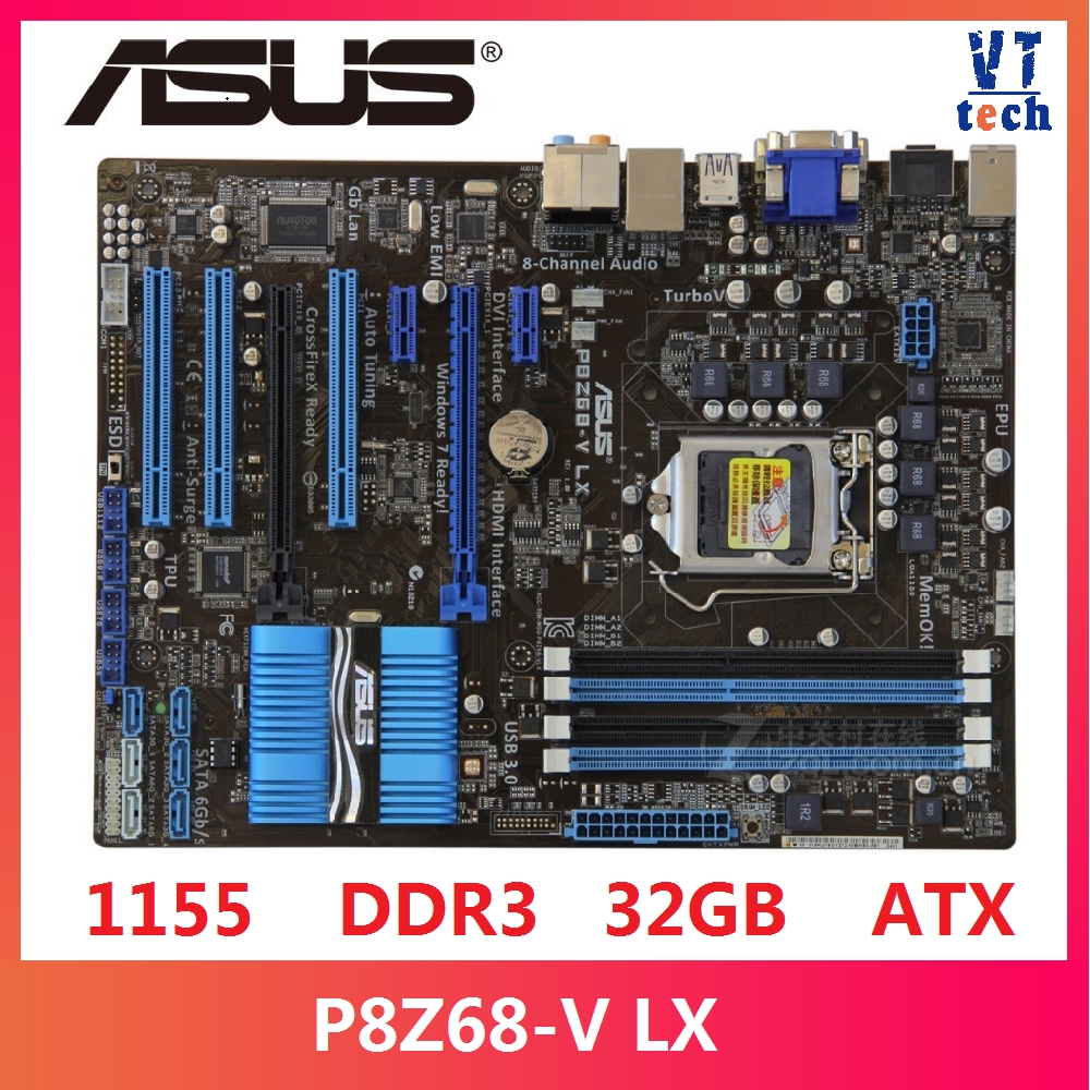 華碩 P8Z68-V LX 台式機主板 Z68 插座 LGA 1155 i3 i5 i7 DDR3 32G ATX UE