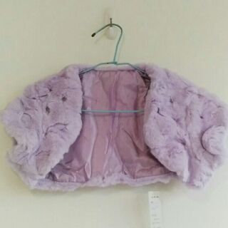 紫色皮草短版外套