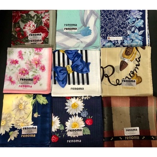 A0525日本帶回 歐美日名牌 BURBERRY RENOMA (另有其他品牌) 手帕 領巾 絲巾 圍巾