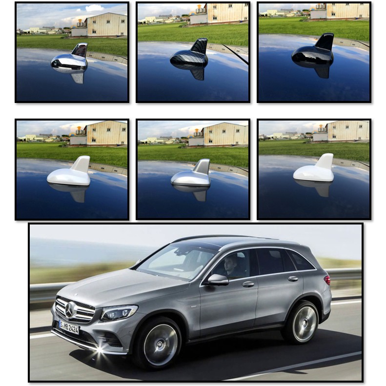 圓夢工廠 賓士 Benz GLC X253 C253 改裝 車頂 鯊魚鰭天線蓋飾貼 烤漆黑 烤漆銀 烤漆白 鍍鉻 碳纖紋