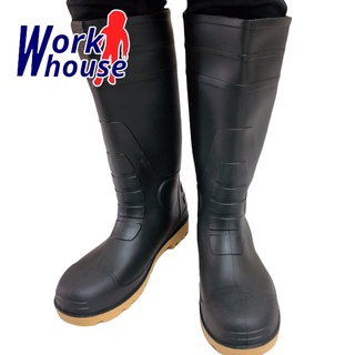 【Work house】EN-345 長筒職業工作用雨鞋 鋼頭鋼底 防水/止滑/耐油/耐高溫 安全鞋 防酸鹼安全靴