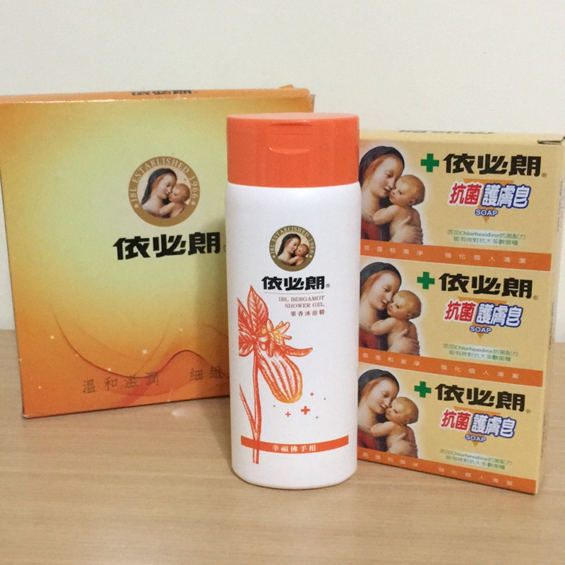 [清潔]依必朗 果香沐浴精180ml+抗菌護膚皂(3入)組合