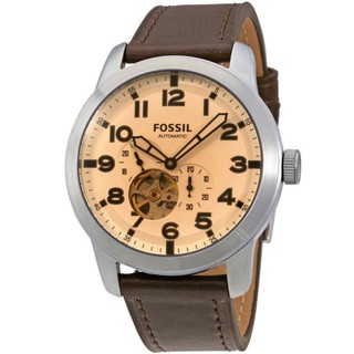 FOSSIL ME3119 手錶 機械錶 Pilot 54 44mm 咖啡皮革錶帶 縷空面盤 男錶女錶