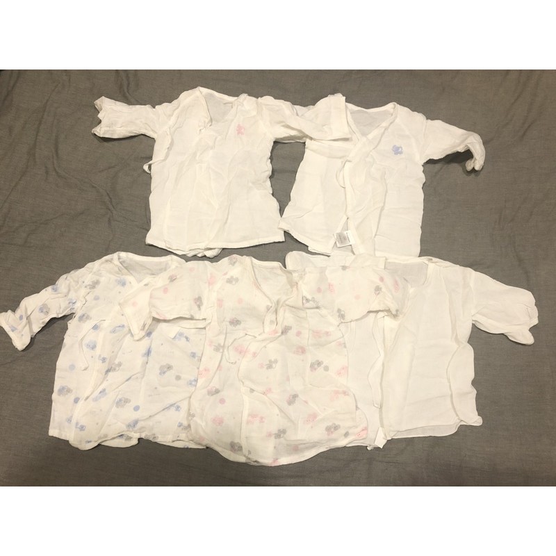 麗嬰房新生兒紗布衣5件組(近全新、無汙)